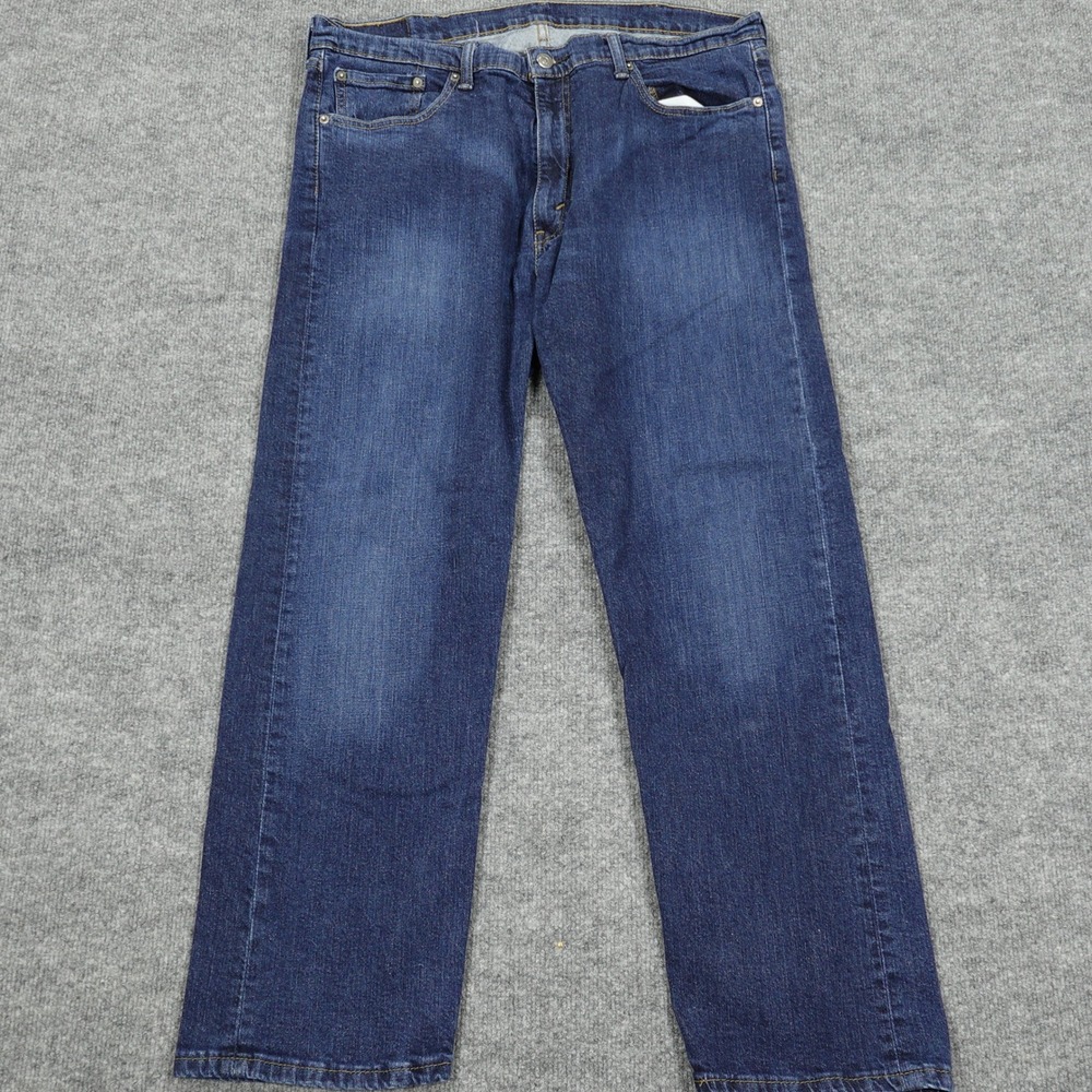 Levi's 505 Jeans Mens 38x30 Blue Regular Fit Straight Leg Stretch Denim Indigo